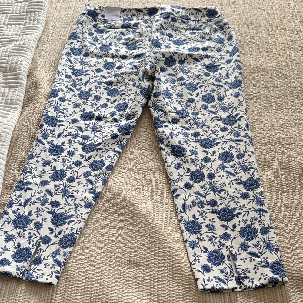 Talbots Blue Floral Women Pants - Picture 10 of 11